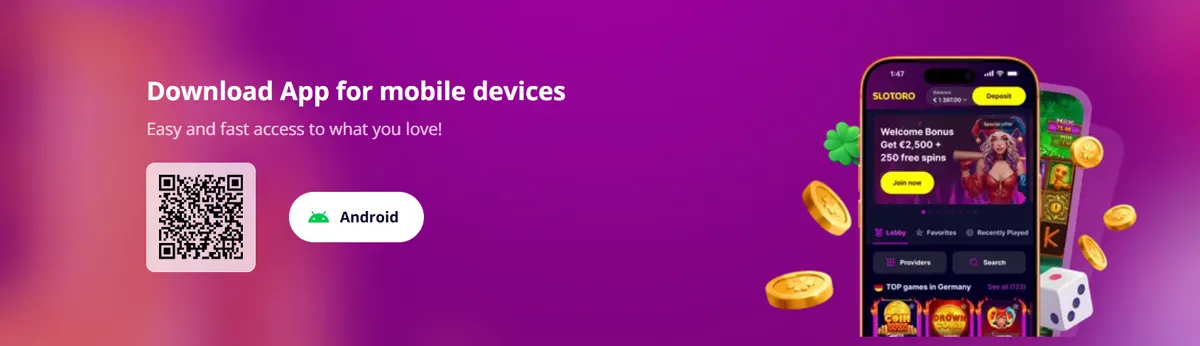Slotoros mobilapp til Android